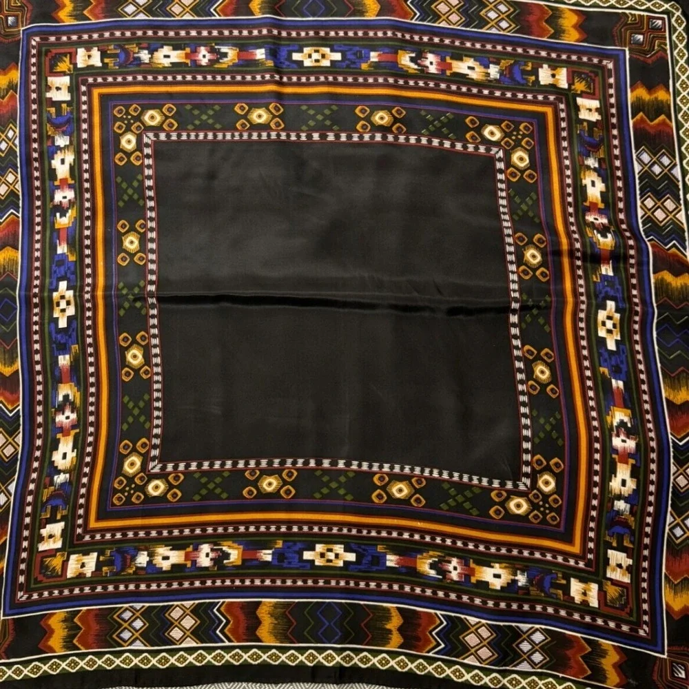 Golden Camel Silk Scarf Western‎ Print 32